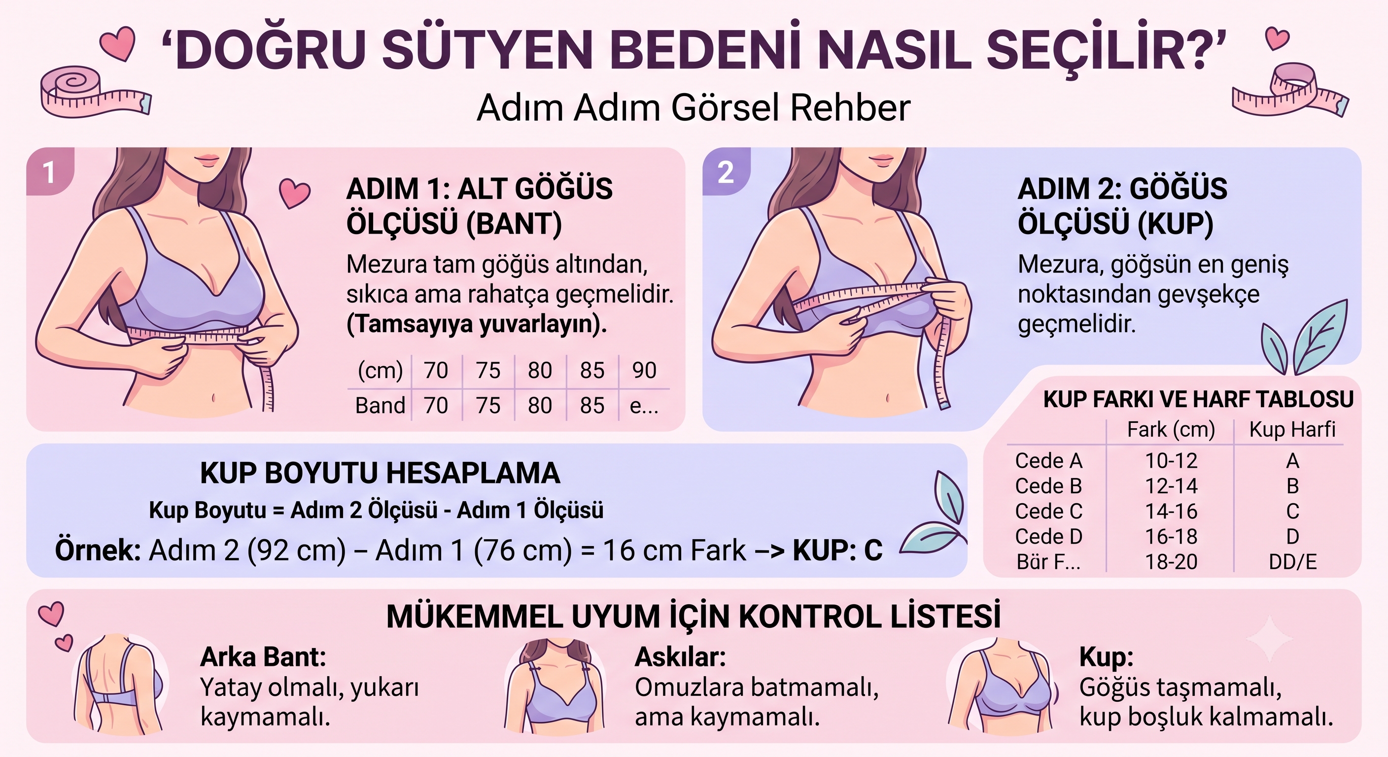 Doğru Sütyen Bedeni Nasıl Seçilir?